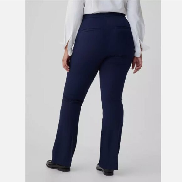 GAP High Rise Flare Stretch Pants Pintuck Pleat Navy Blue Size 10 RT$80 NWT - Picture 4 of 16